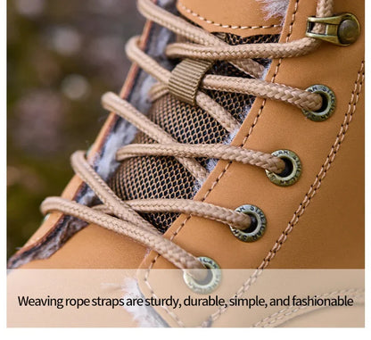 Winter Warm Men's Work Safety Boots Waterproof Sturdy Steel Toe Shoes Sports Shoes Safety Protection Cold Prevention