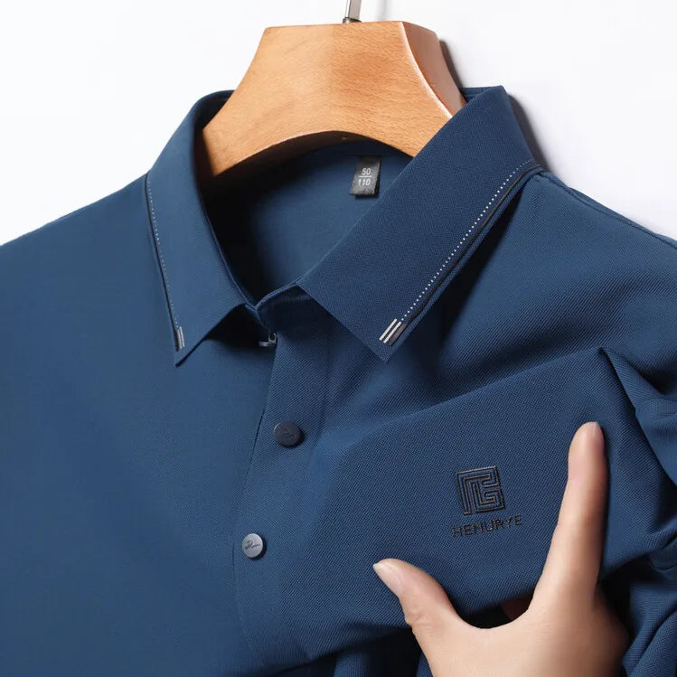 Gray Men's Cool Golf, Business Casual Polo Shirt，2024 Summer New Seamless T-shirt, Fashion Popular Lapel Short Sleeve