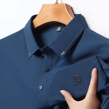 Gray Men's Cool Golf, Business Casual Polo Shirt，2024 Summer New Seamless T-shirt, Fashion Popular Lapel Short Sleeve