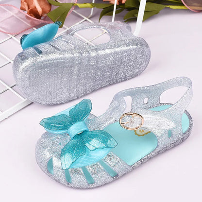 2025 Summer New Children's Sandals Fashion Mermaid Girl Princess Sandals Soft Bottom Non Slip Kid's Casual Jelly Beach Shoes