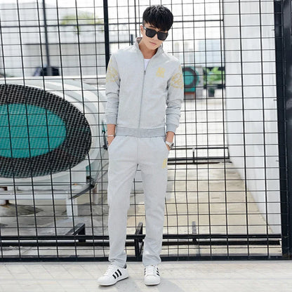Plus Size 5XL 6XL Men's Tracksuit Autumn Clothes Sportswear Two Piece Set Men Jacket Sweatpants Male Sweatsuit Sports Suits Sets