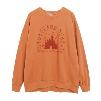 Embroidery Sweatshirt Women O Neck Pullover Tops Female Casual Loose Jumper Oversized Unisex Couple