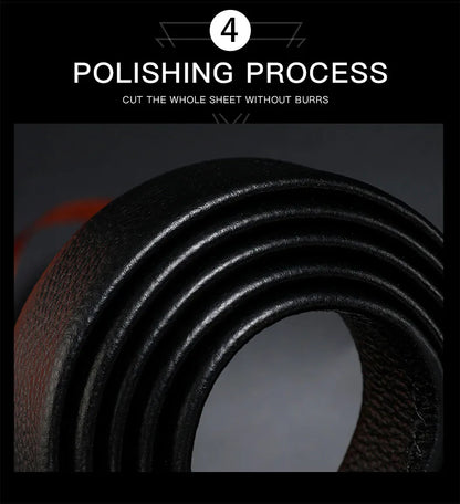 Business Men's Belt Metal Automatic Buckle Work Belt High Quality Men 120cm Leather Belt Business