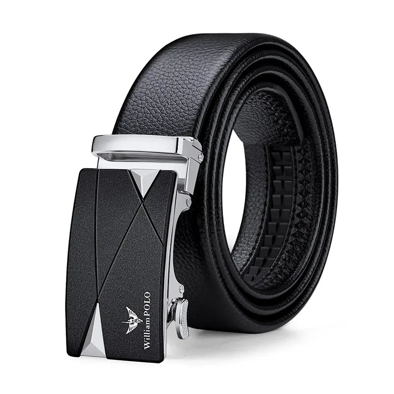 Men's cowhide casual pants belt, automatic buckle business belt, fashionable formal versatile belt