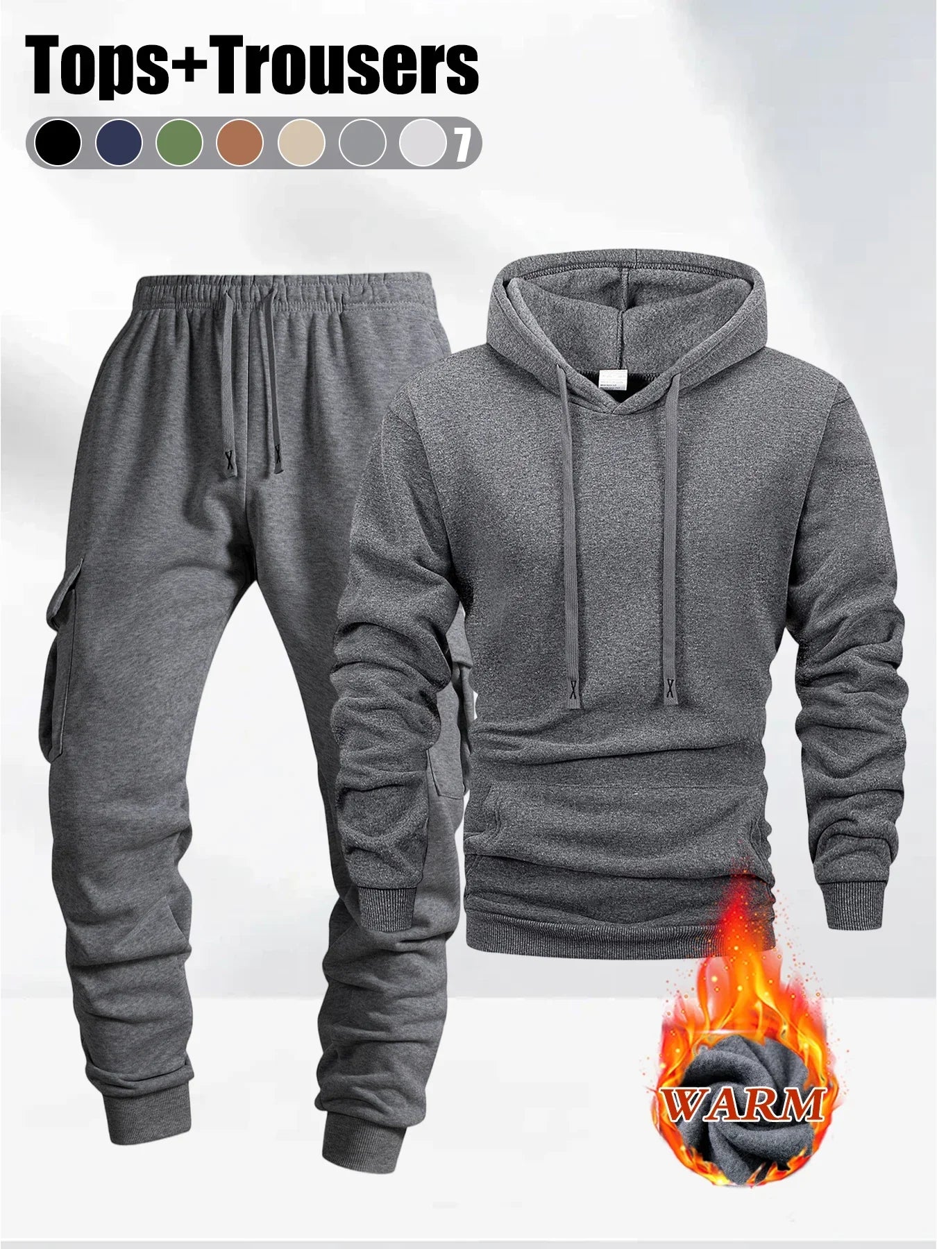 2025 Autumn/Winter Men's jogging Fitness sportswear Set Fashionable Casual Long-sleeved Sweatshirt + Casual Pants 2-piece Sets