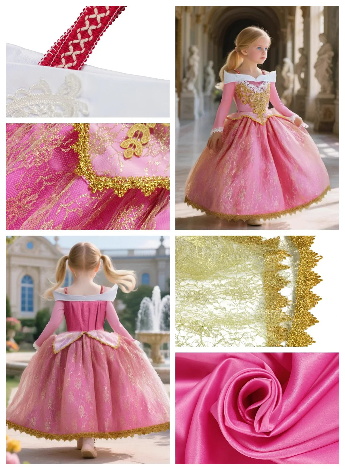 Cinderella Anna Elsa Costume Children Princess Dress for Girls Kids Cosplay Snow White Christmas Carnival Party Disguise Outfit