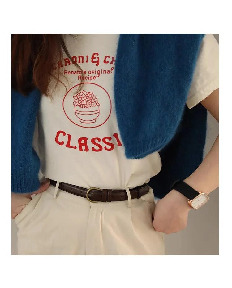 Small Leather Belt Ladies Jeans Belt Ladies 2024 New Belt Thin Retro Decorative Brown