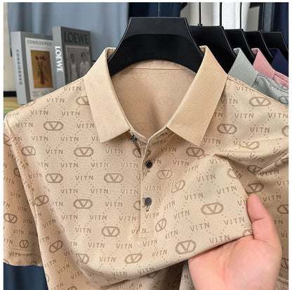 Fashion brand men's short sleeve polo shirt summer new item original printing custom design youth comfortable top casual T-shirt