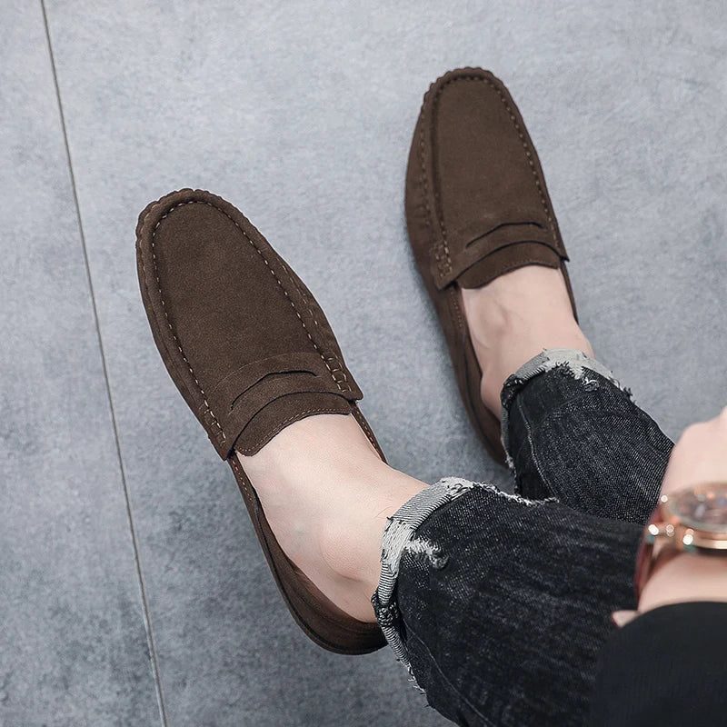 New Suede Men Casual Shoes Fashion Male Lazy Shoes Breathable Comfort Slip-on Mens Driving Shoes Luxury Brand Loafers Moccasins
