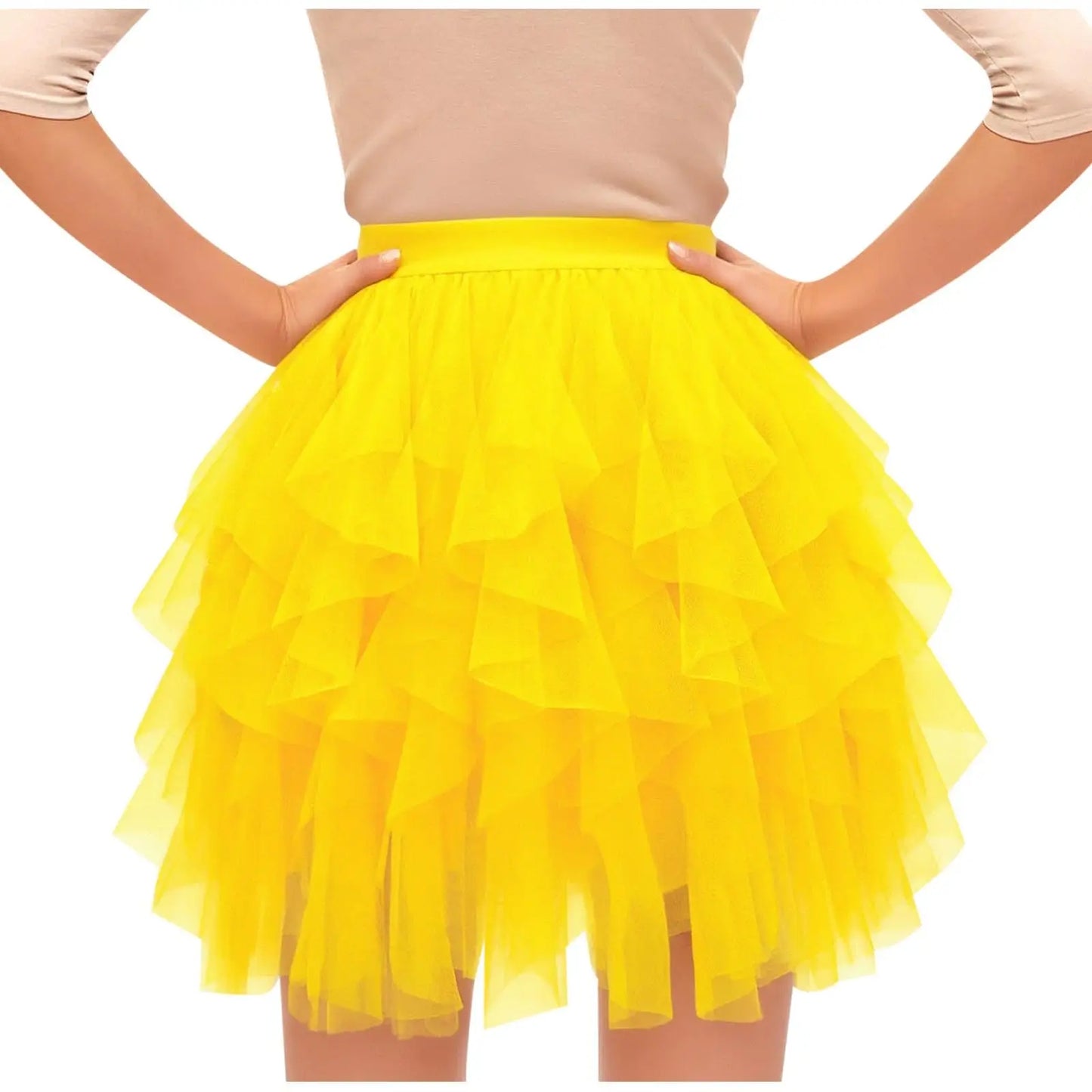 Women's Tulle Tutu Skirt Fashion Solid Color High Waist Mesh Skirt A-line Puff Skirt Cute Cake Skirt Cute Ballet Ball Half Skirt