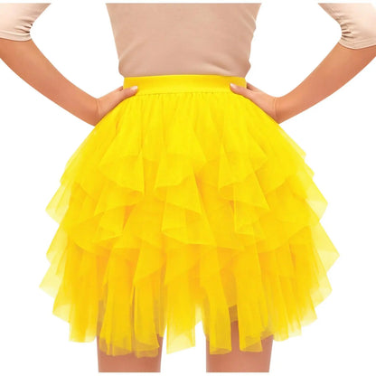 Women's Tulle Tutu Skirt Fashion Solid Color High Waist Mesh Skirt A-line Puff Skirt Cute Cake Skirt Cute Ballet Ball Half Skirt