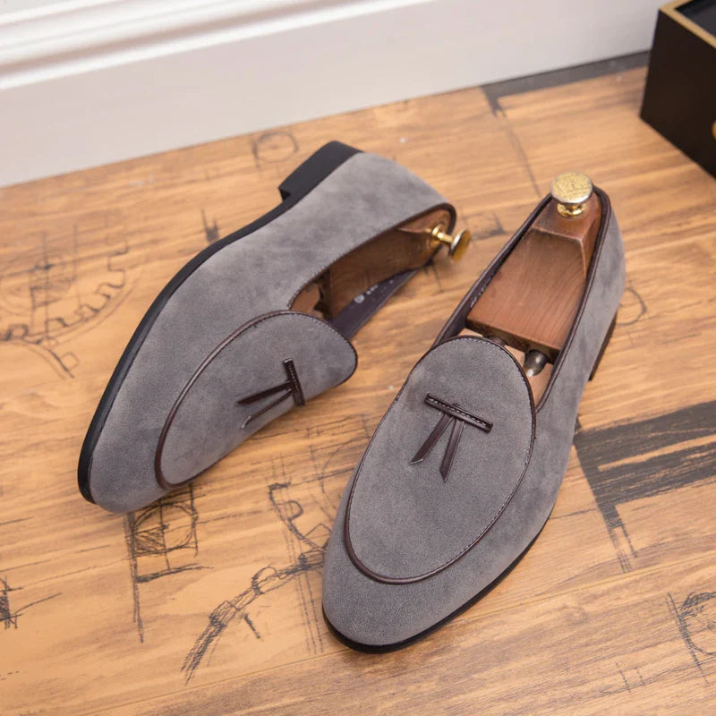 Loafers men Korean version of the trend British fringe men's shoes suede sanded bean shoes a slip-on small leather shoes