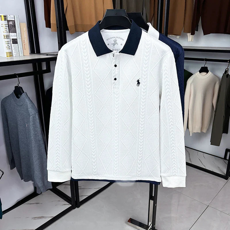 Pecking Men's Summer Light Luxury Collar Polo Shirt Short Sleeved T-shirt Fashionable Versatile Top