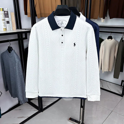 Pecking Men's Summer Light Luxury Collar Polo Shirt Short Sleeved T-shirt Fashionable Versatile Top
