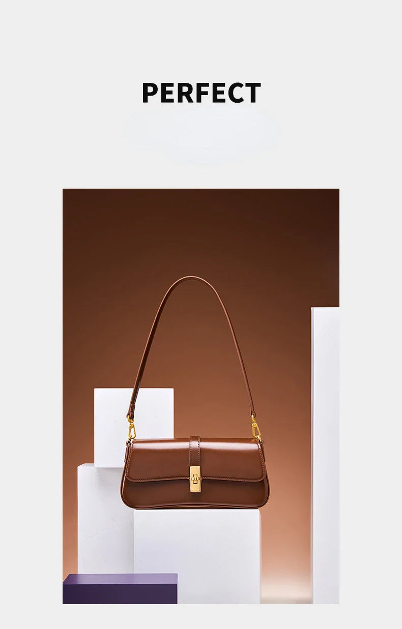 Women Genuine Leather Shoulder Bag Female Fashion Handbag Totes Small Underarm Bag Casual Daybag Mini Purse -KG1313