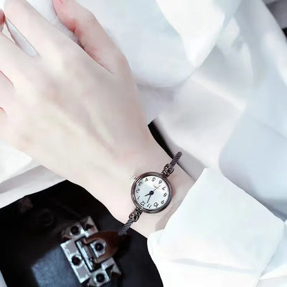 Women Watches Small Gold Bangle Bracelet Watch Stainless Steel Retro Ladies Quartz Wristwatch Clock Fashion Dress Watch