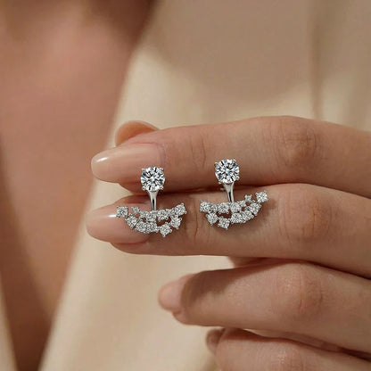 D Vvs1 Test Passed Full Moissanite Stud Earrings for Women Real 925 Silver Sparking Wedding Party Bridal Jewelry Gifts
