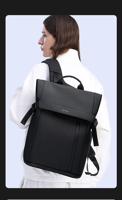 Men Fashion Backpack 15.6 inch Multifunctional Waterproof Backpack Daily Travel Bag Casual School Rucksack with Buckle