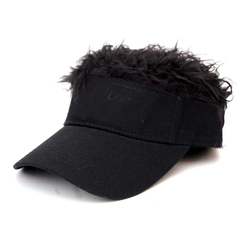 New Unisex Casual Camouflage Visor Hat Men Women Adjustable Sun Sunshade Hip Hop Baseball Cap With Spiked Hairs Wigs Casquatte
