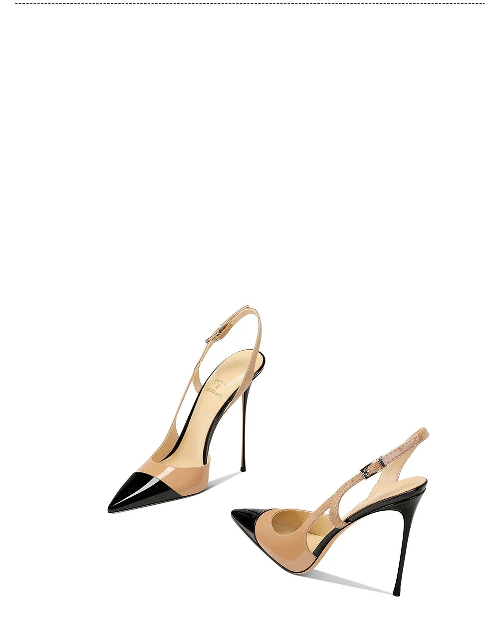 White patent leather design with a high-end and non tiring foot feel. 2025 new pointed and slim heeled high heels for women