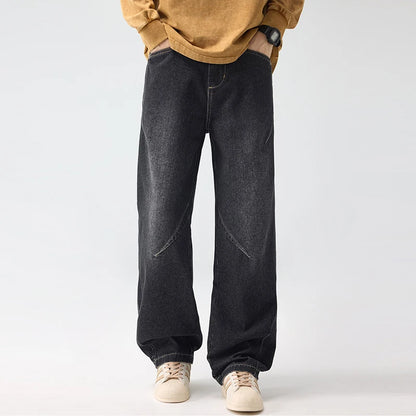 Men's Trendy Jeans All-Season Cotton Blend Straight-Leg Pants - Fashionable Minimalist Versatile Casual Denim Trousers M-4XL