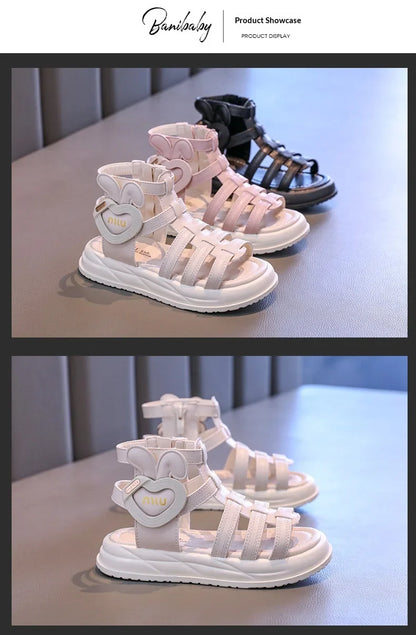 2026 Fashion Kids Sandals Children's Design Hollow-out Multicolor Sport Sandals Soft Flat Strappy Sandals Girls Cute Beach Shoes