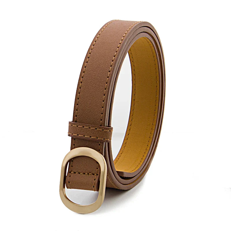 Five Colors Women's Belt Is Used For Jeans Waist Artificial Is  For Dresses Fashionable Gold Buttoned Pants