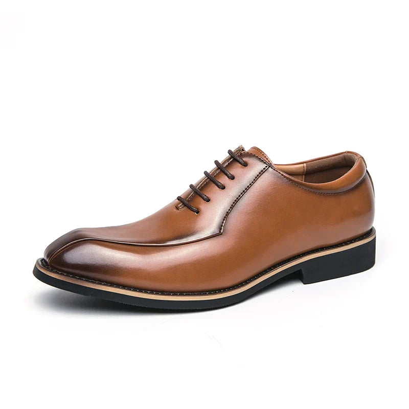 Luxury Business Dress Oxford Men Leather Shoes Painted Stripes Brogue Breathable Spring Autumn office wedding Shoes For Man