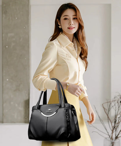 2024 New Multi Pocket Women's Handbag High Quality Soft Leather Female Shoulder Bag Luxury Designer Girl Tote Bolsas Sac A Main