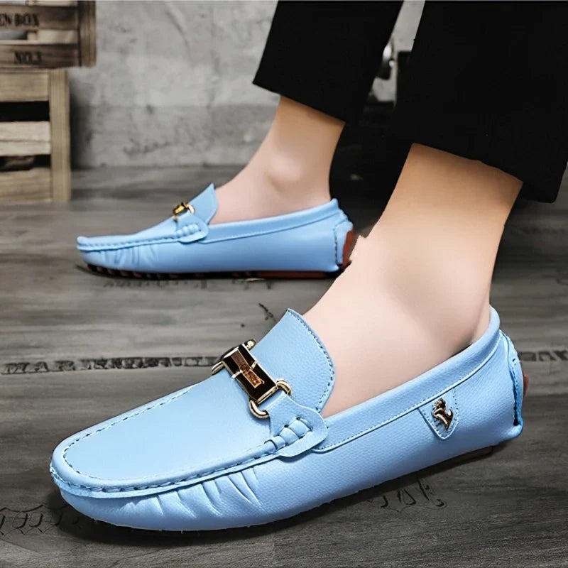 Shoes Men Handmade PU Leather Loafer Casual Driving Flats Slip-on Shoes Luxury Comfy Moccasins White Loafers Shoes for Men