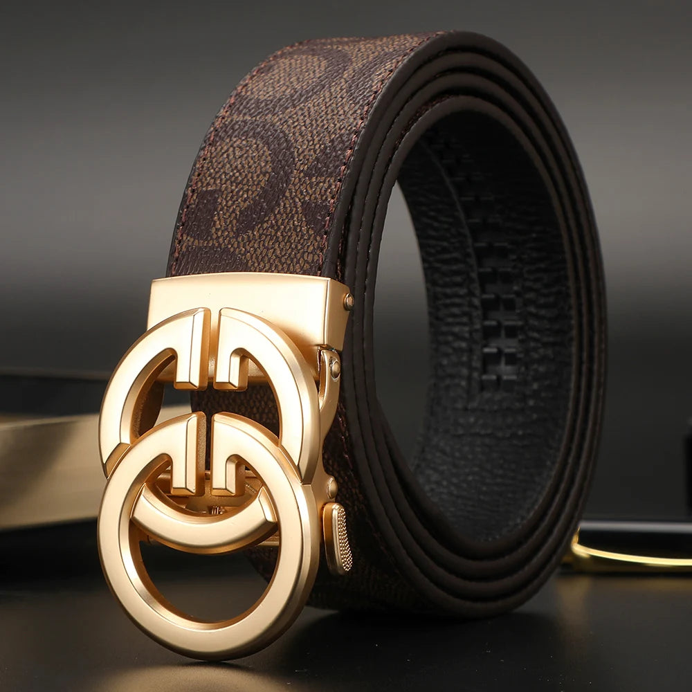 2025 New business Male Famous Style Metal Automatic Buckle Luxury Brand Women Belt Genuine Leather Belts for Men Strap jeans