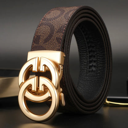 2025 New business Male Famous Style Metal Automatic Buckle Luxury Brand Women Belt Genuine Leather Belts for Men Strap jeans