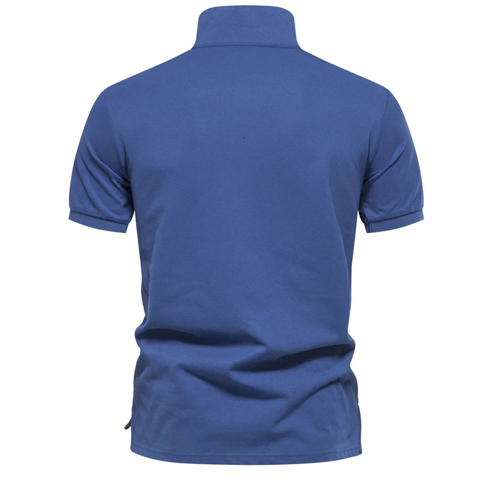 New Design Gradient Printed Cotton Blend Polo Shirts for Men Short Sleeve Summer Fashion Mens Polos