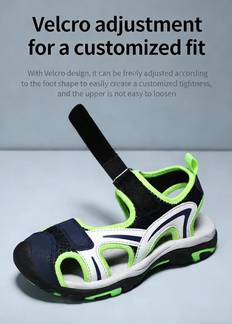 Summer Beach Water Children Sandals Fashion Shoes Outdoor Non-slip Soft Bottom Shading Leather Boys Comfortable Walking Sandials