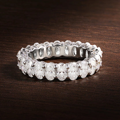 D VVS1 3*5mm Oval Moissanite Rings for Women Men Engagement Wedding Eternity Bands with GRA s925 Sliver Plated 18k Ring