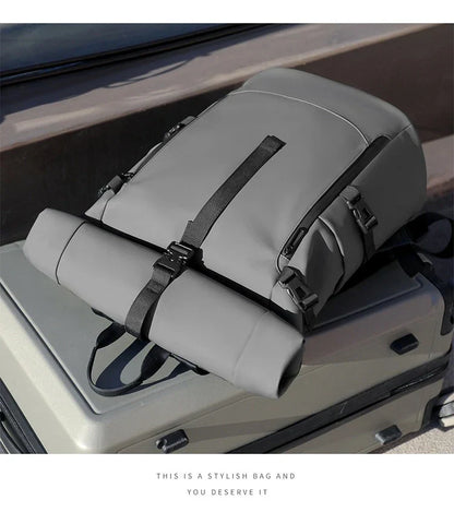 New Shoulder Bag Men's Senior Sense of Business Computer Outdoor Leisure Rolled Edge Travel Backpack Fashion Commuting