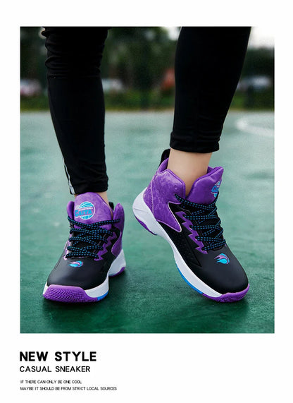 Fashion Brand Basketball Shoes Boy Kid Trainers Non-slip Children's Sports Shoes Outdoor Leather Basketball Sneakers Kids Girls