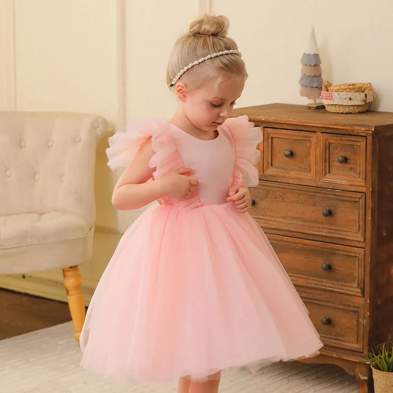 3-10 Girls Sleeveless Dress Children Simple Princess Dress Girls Summer Short Dress Event Performance Birthday Party Dresses