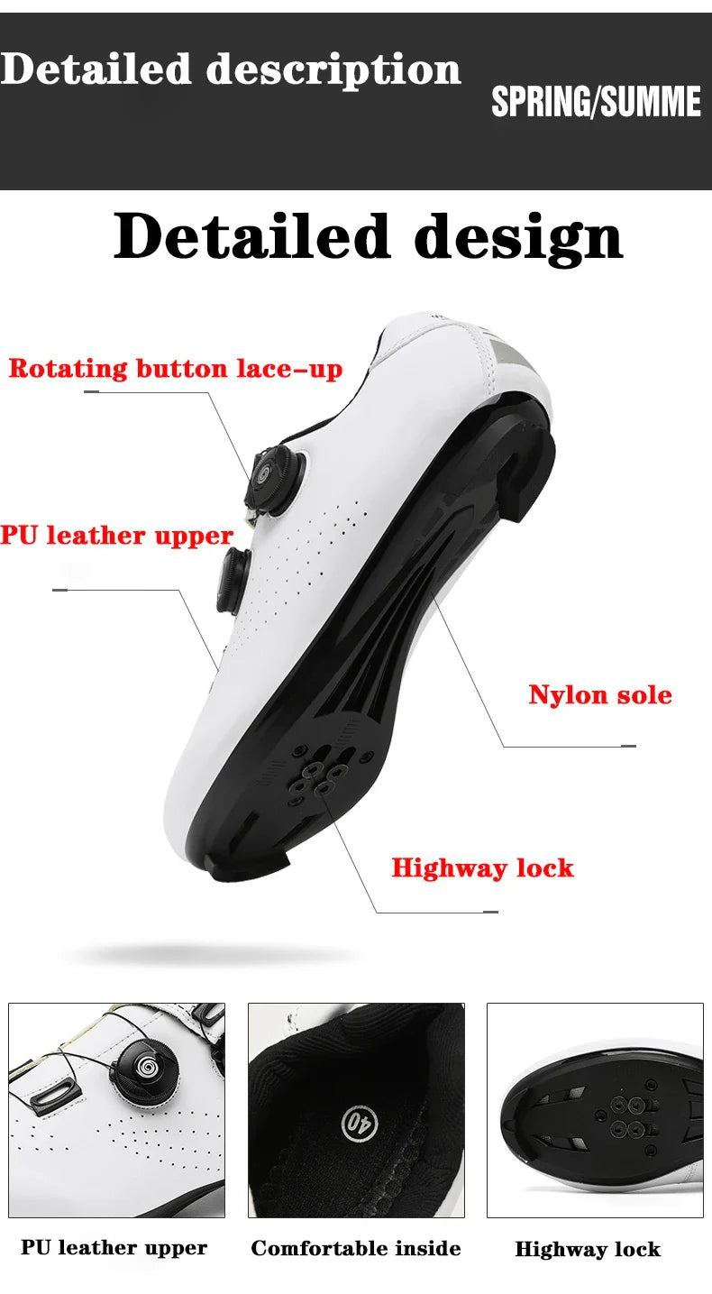 New Cycling Sports Shoes Men MTB Pedal Bicycle Shoes Women Lightweight Road Self-Locking SPD Racing Shoes Unisex Cycling Shoes