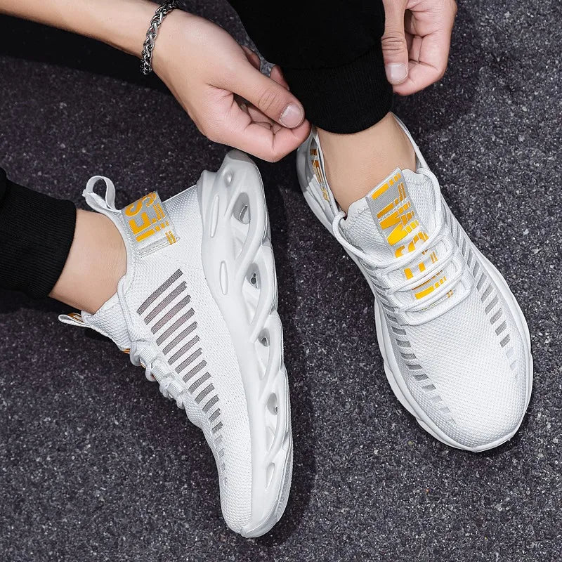 Men Shoes Comfortable Unisex Sneakers Breathable Couple Running Shoes Women Tenis Sports Shoe Size 36-46 White Walking Sneakers