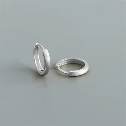 Real 925 Sterling Silver Minimalist Bohemian Round Ear Buckle for Women Punk Unisex Rock Hoop Earring Jewelry Accessories