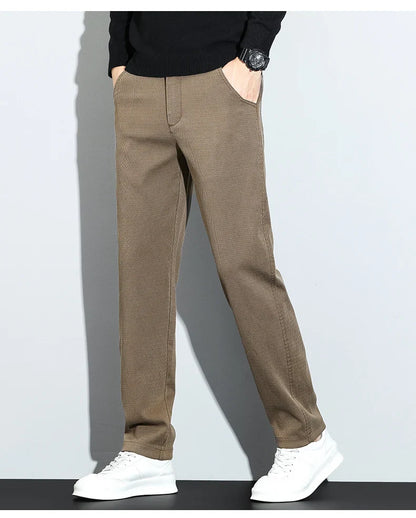 Korean Fashion Lyocell Casual Pants Men's New Spring Breathable Straight Elastic High Quality Daily Streetwear Male Trousers