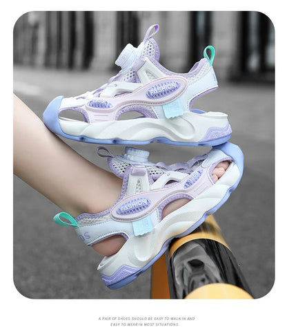 Summer Breathable Children's Sandals 5-16Y Boys' Fashion Beach Water Shoes Non Slip Outdoor Soft Bottom Sports Sandal Shading