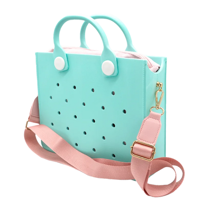 Large Leather Shoulder Bag Handbag Tote Bag Storage for Women Casual Waterproof Beach Bag Hole Fit Charm Fashion Storage Bag