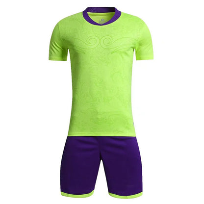 2 Pcs Summer Children's Quick-Drying Sports Set Boys Girls Soccer Training Outfit Short Sleeve Stylish Print T-shirt with Shorts