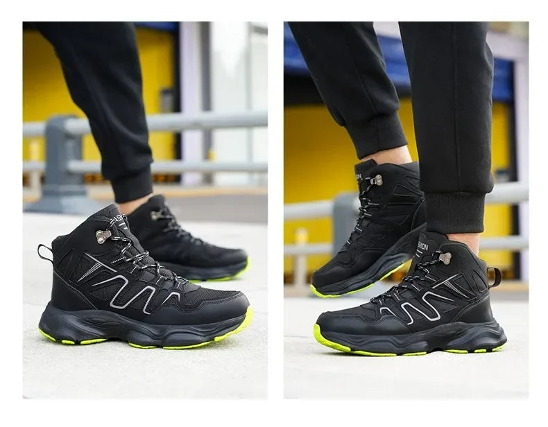 Ankle-Length Men Safety Boots Anti-smash Anti-stab Construction Work Steel Toe Shoes Male Work Boots Work Safety Shoes