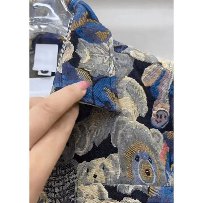 Spring Autumn Men's Sets Fashion Bear Printing Jacket  Trousers Two-Piece Leisure Sports Suit