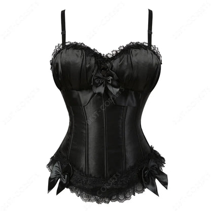 Women Corset Top With Straps Bustier Pink Lace Corset Overbust Tank Tops Thin Straps Sexy Green Corset for Women