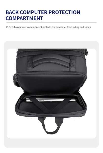 Men's Backpack with Expandable Vacuum Compression, Large Capacity, Dry and Wet Separation, Multifunctional Business Backpack for Short Business Trips