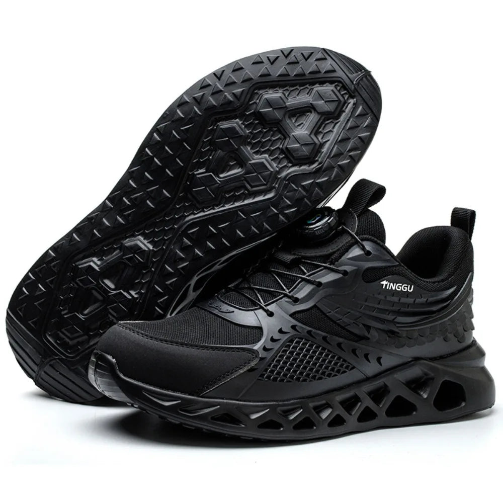 Men's Summer Mesh Labor Protection Shoes Anti-Smashing Wear-Resistant Outdoor Construction Site Protection Work Shoes Anti-Pierc